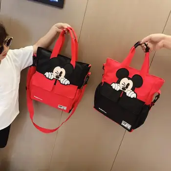 

Disney Mickey mouse school tutor bag middle school student bag canvas children's messenger shoulder bag boys girls handbags