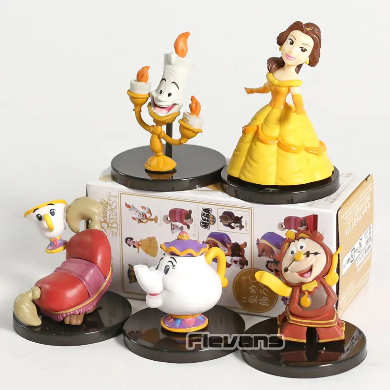 WCF Красавица и Чудовище Belle Cogsworth Mrs. Pott Lumiere мини ПВХ Фигурки коллекционные игрушки 5 шт./компл