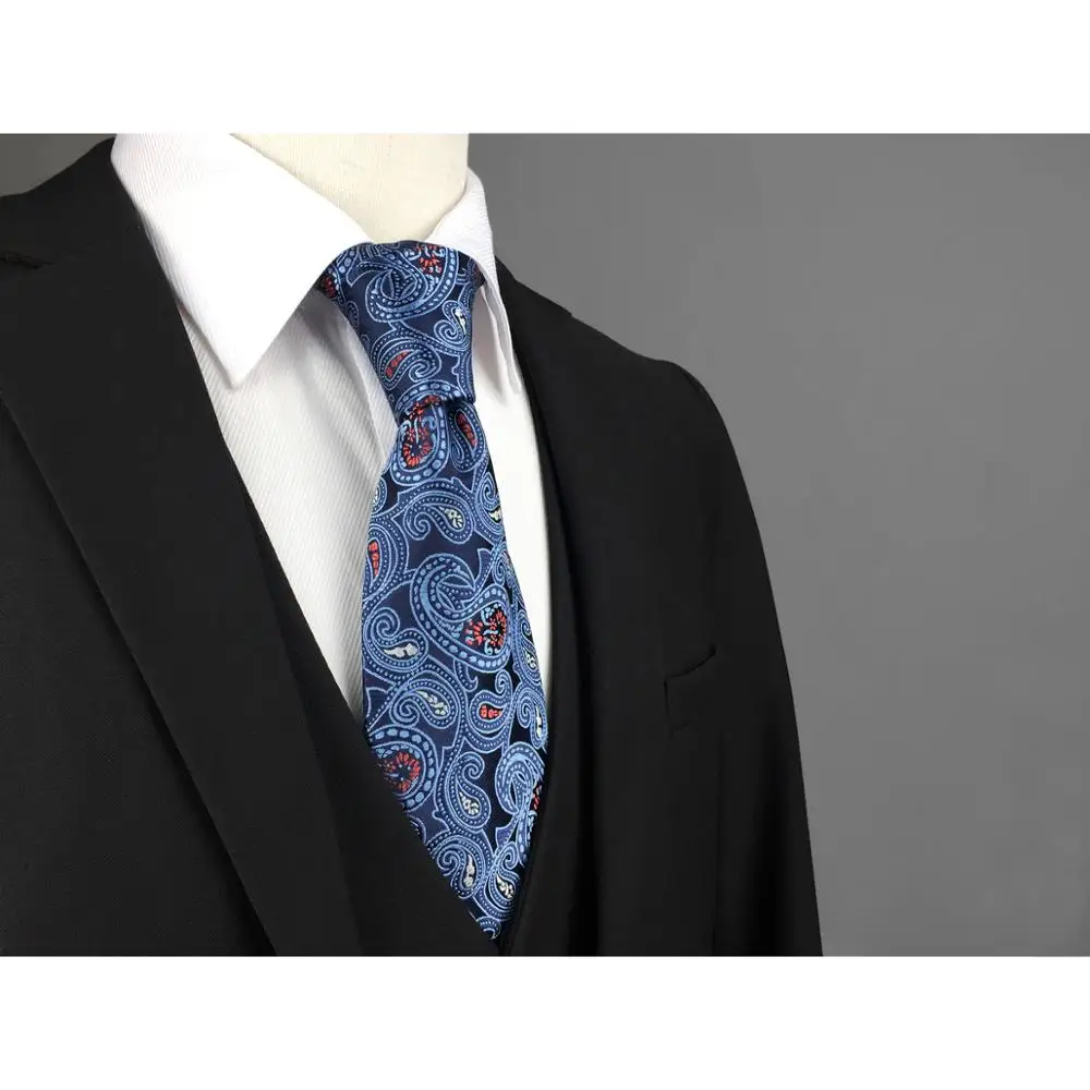 E1 темно синий Пейсли мужской набор галстуков шелковые модные галстуки для мужчин