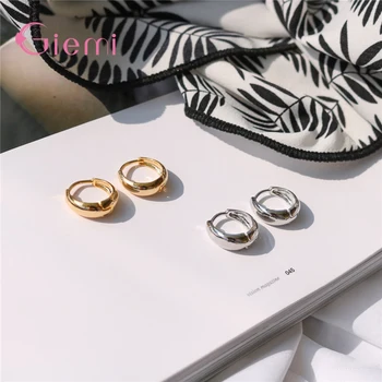 

Earrings Women Chic Round Hoop Loop Earrings Decoration 925 Sterling Silver Simple Stylish Piercing Body Jewelry Pendientes