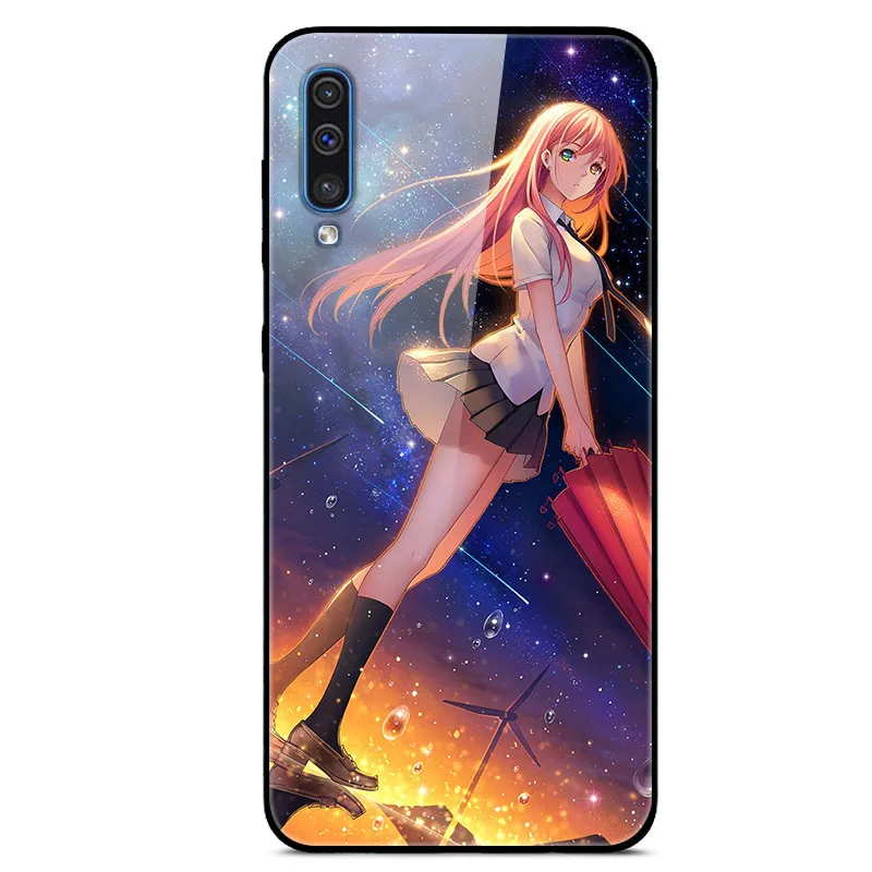 Чехол для samsung A50 A 50, чехол из закаленного стекла, жесткий чехол для телефона, чехол для samsung Galaxy A50 A505 A505F, TPU, бампер, чехол s - Цвет: 38