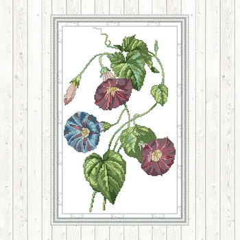 

Morning Glory Wall Home Decor Embroidery Handmade Needlework Package Cross Stitch Kits 11CT 14CT Cross Stitch Set DMC Floss Kits
