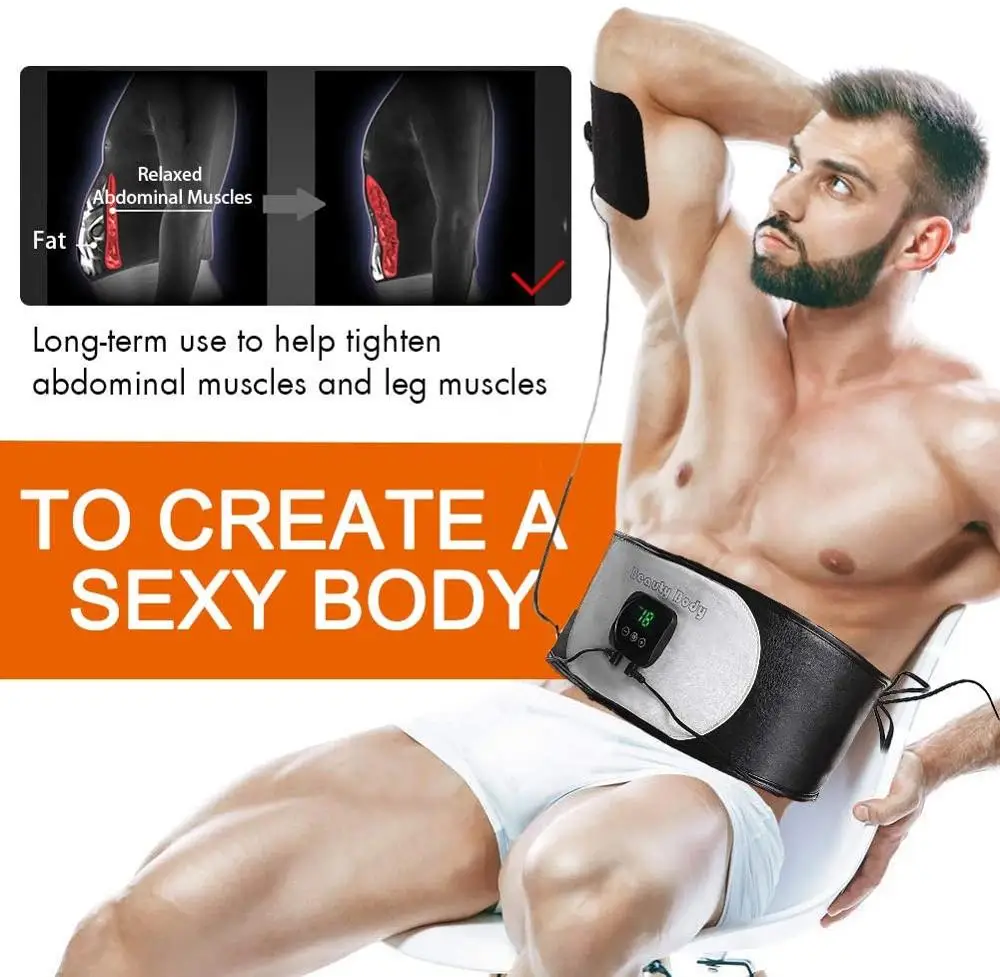 

Abdominal Muscle Stimulator EMS Trainer Ultimate Waist Trimmer Abs Training Gear Workout Equipment Portable Stimulator Abs Belt