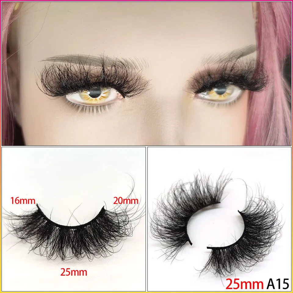 Heißer Schöne Gemischte Stile Dramatische Handgemachte 3D Nerz wimpern 25mm Wimpern cruelty-freies Wispies Fluffies Falsche Wimpern Make-Up