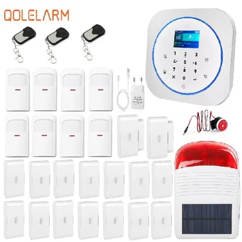 

Free Shipping LCD Russian Spanish French German Polish Menu Tuya APP 433MHZ Wireless WIFI GSM Home Burglar Security Alarm System