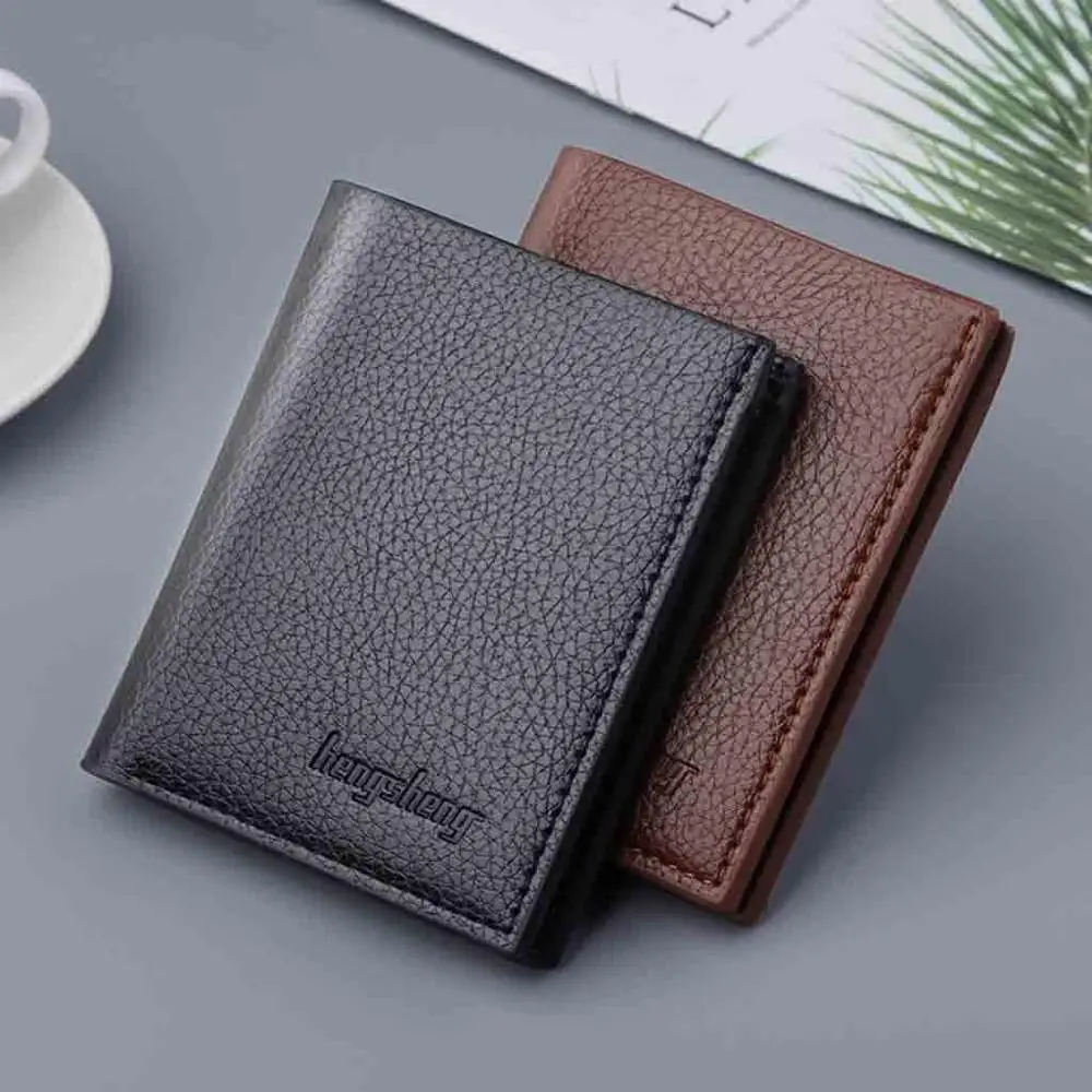 

2020 New Men's Wallet Short Vertical Ultra-Thin Wallets Bank Card Package Leather Small Purse Male Multi Card Position Wallet