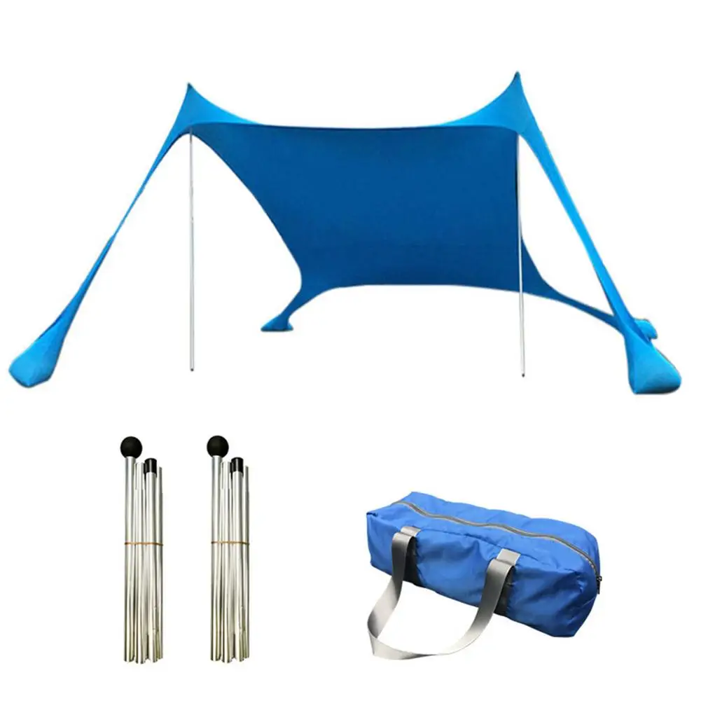 Family Sunshade Beach Tent With Sandbag UPF50+ UV Lycra Large Family Canopy For Outdoor Camping Sun Shade Awning Set