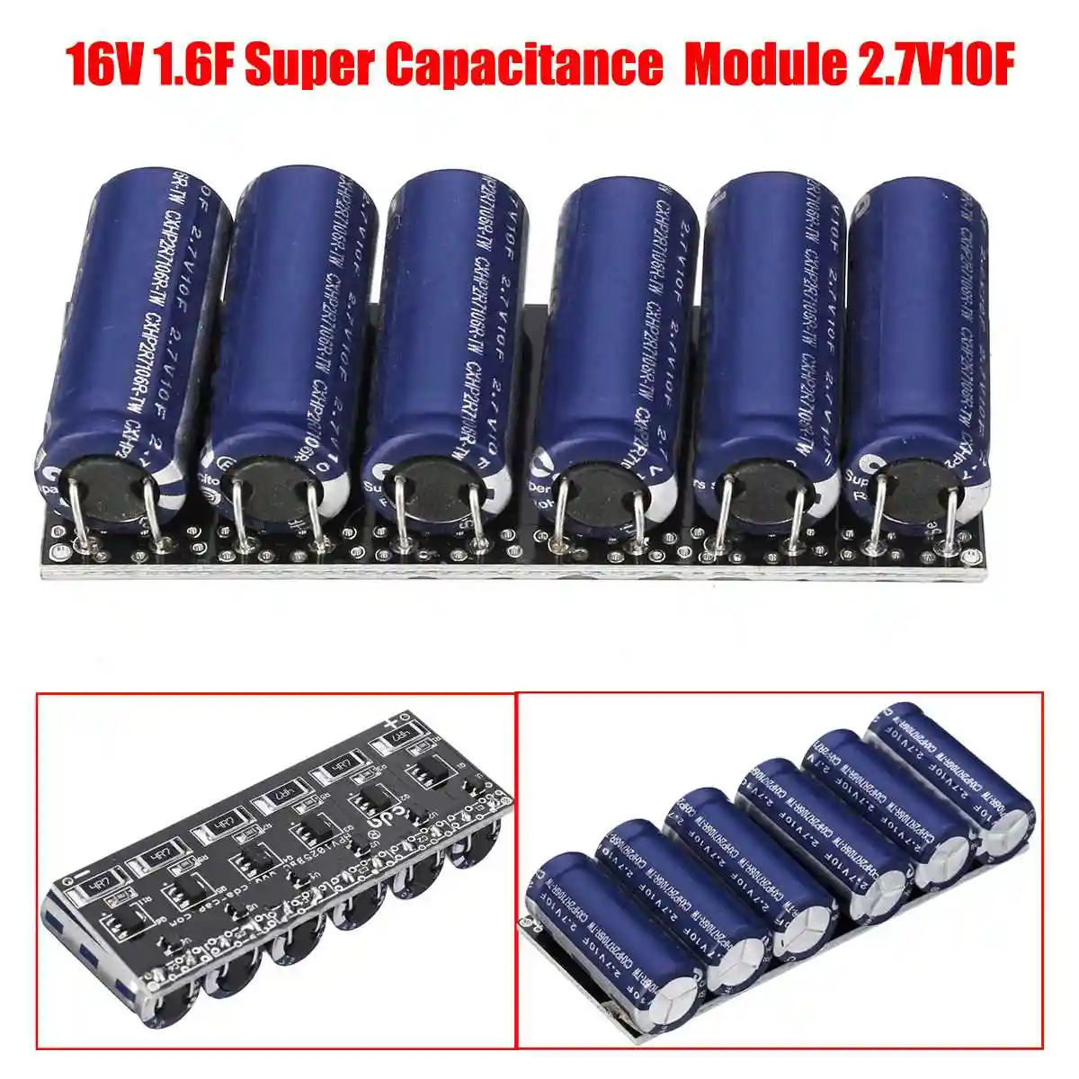 6Pcs//Set Farad Capacitor 2.7V 10F Super Capacitors Protection Board Module @