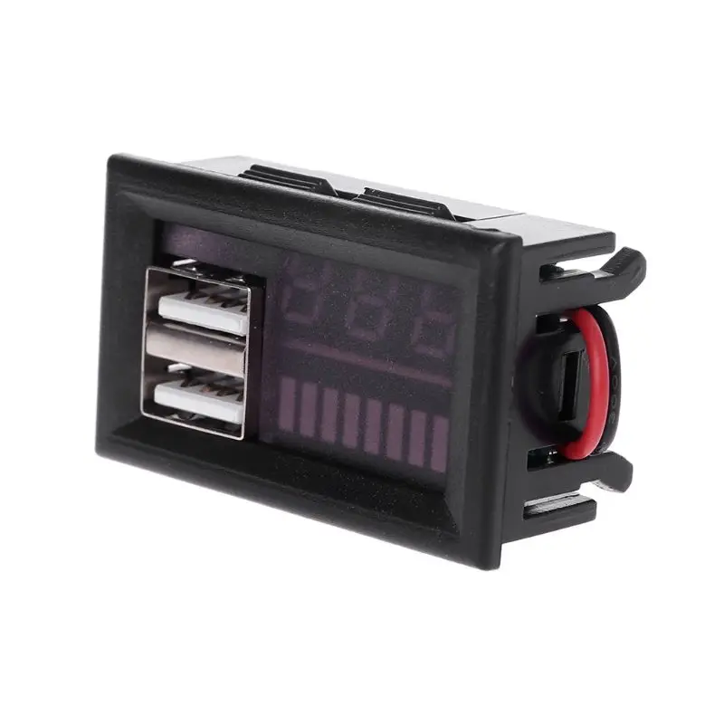 

Blue LED Digital Display Voltmeter Mini Voltage Meter Volt Tester Panel For DC 12V Motorcycles Vehicles USB 5V2A output