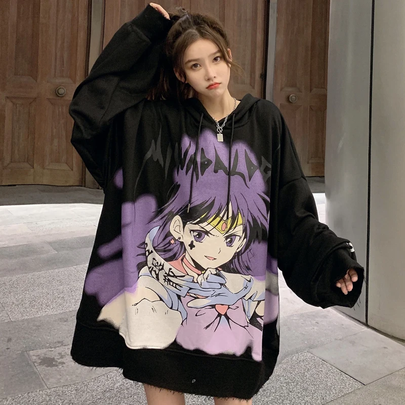 Winter Streetwear Japanese Cute Girl Cartoon Hooded Jacket Women Long Sleeve Oversized Women Sweatshirt Top sweatshirts for women Hoodies & Sweatshirts