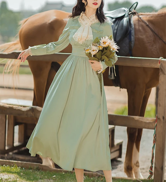 Lace Dress - Light green - Ladies