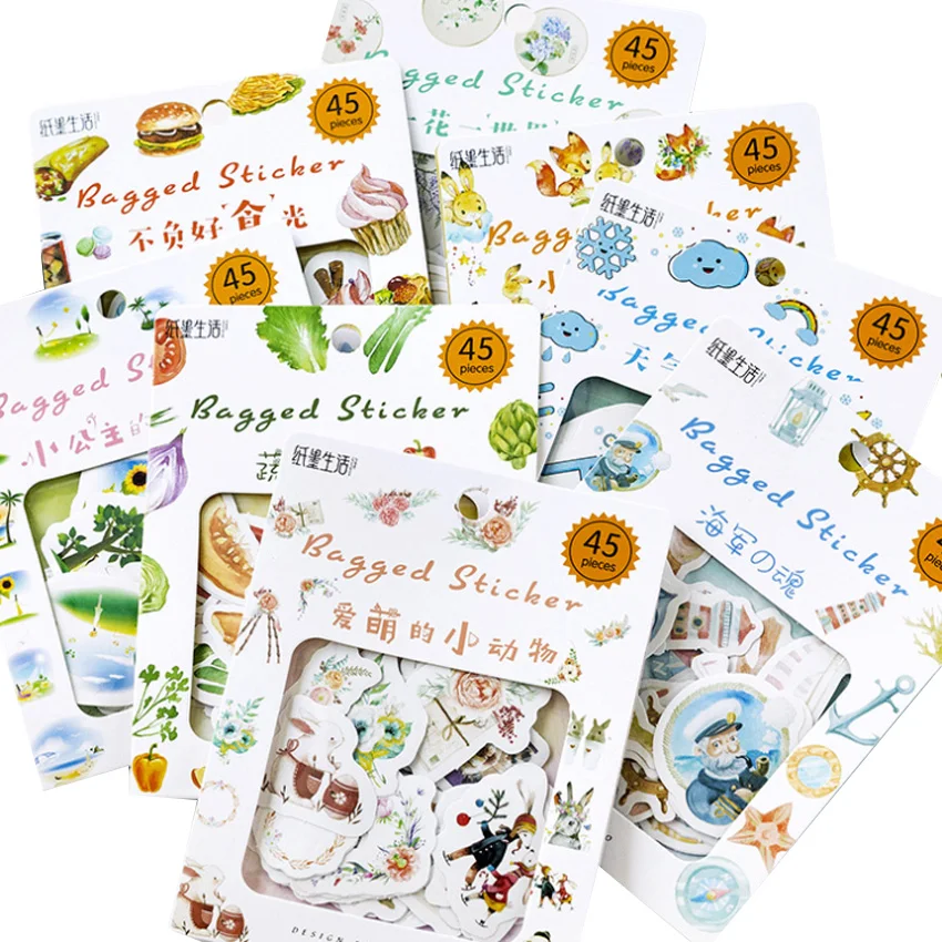 45 шт. мультяшная мини-наклейка на упаковке Memo sticker s Pack Kawaii планировщик для скрапбукинга s Escolar школьные принадлежности