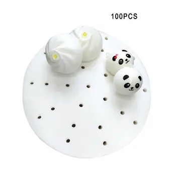 

100 Pcs Steamer Paper Non-Stick Pad Paper Baking Paper Household Food Buns Silicone Oil Paper Baking Paper
