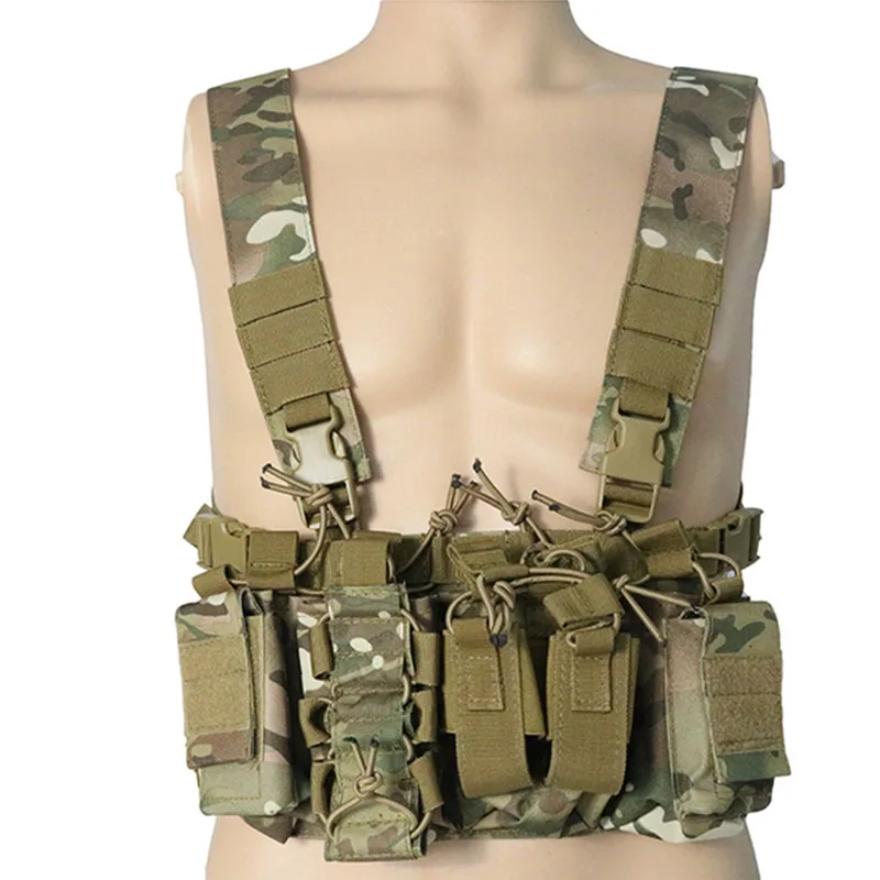 Multicam Tactical Molle Vest Ammo Chest Rig Removable Hunting Airsoft
