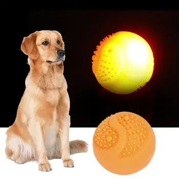 

New Dog Rolling Ball Toy Pet Magic Ball With LED Glitter USB Glowing Pet Silicone Training Ball Toys For Dogs Cats Durable