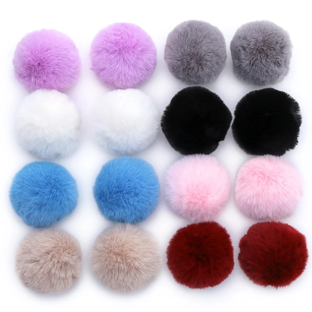 Rabbit Fur Pom Poms 2.5 - Pink