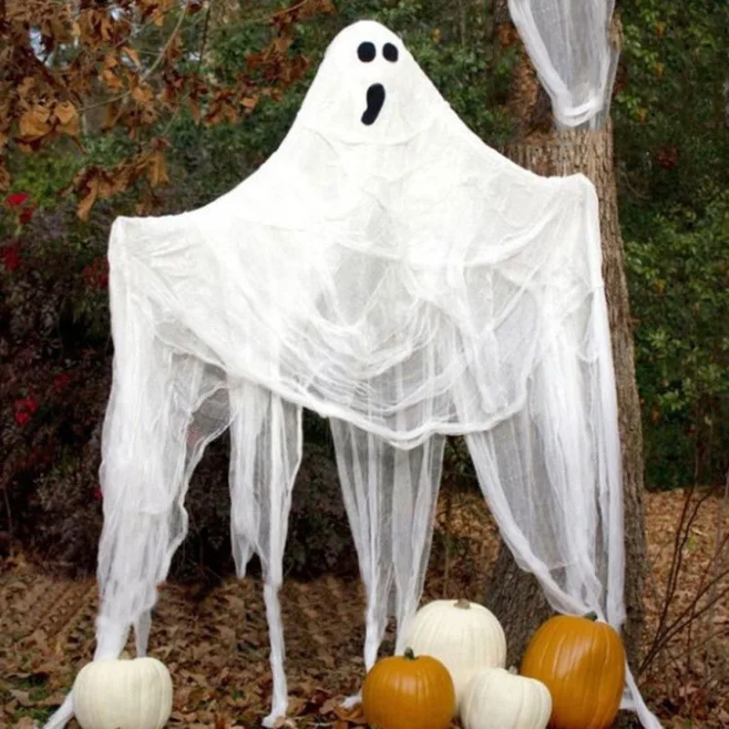 Газовое украшение для Хэллоуина, супер-размер, жуткая ткань, серые, черные, белые вечерние принадлежности(без колпачка