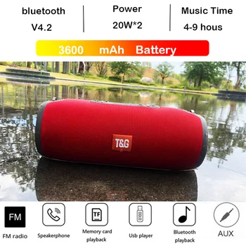 

High-power TG118 portable bluetooth speaker, outdoor wireless speaker, subwoofer speaker, music center, 3600mah battery speaker