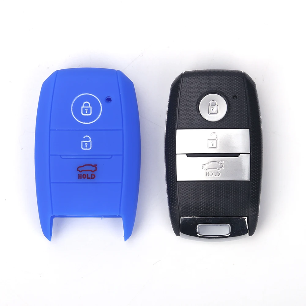 RYHX Fashionable Key Accessory Rubber Silicone Car Cover Case Keyless Protector Fob Remote Wallet for 3 Buttons Smart | Автомобили и