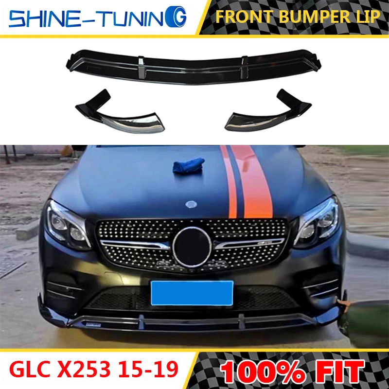 

Front bumper spoiler and lip Suitable for GLC Class X253 GLC43 GLC200 GLC250 GLC300 GLC450 Carbon fiber sport bumper 2015-19