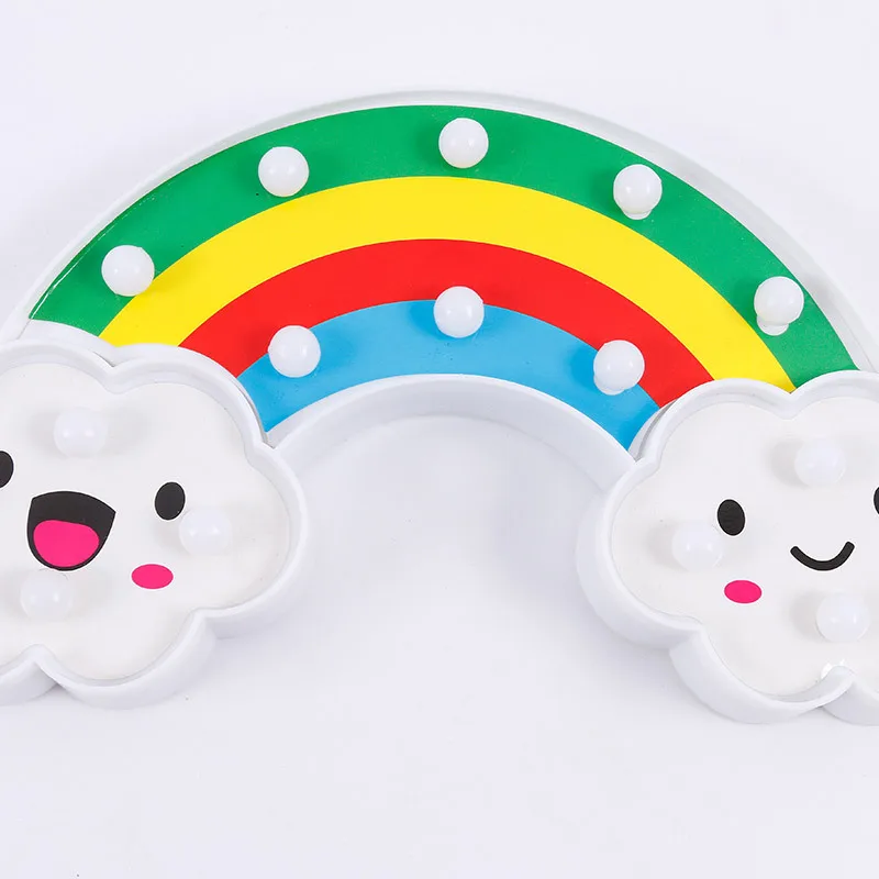 WENHSIN Night Light Rainbow Wall Lamps Battery Powered For Kids Rooms Decor Plastic Table Party Decorative LED Night Lights Lamp