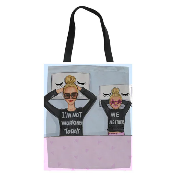 FORUDESIGNS/женская сумка с принтом для мамы, королевы, девочки, многоразовая сумка для покупок, повседневная женская Холщовая Сумка, женская сумка на плечо, Mujer - Цвет: HMD991Z22