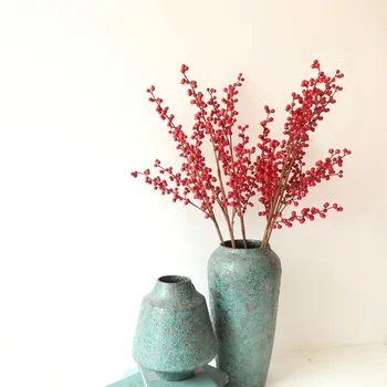 

3PCS artificial Berry red berries cherry Christmas Flower Stamen For home New Year Christmas Decoration garden Accessories