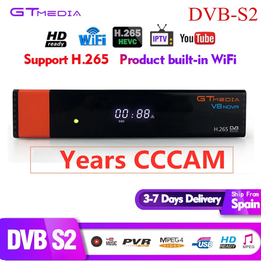 

Hot Years CCCAM Spain service DVB S2 V8 NOVA Satellite Receiver HD H.265 TV BOX support AC3 Dolby YouTube IPTV Set top boxes