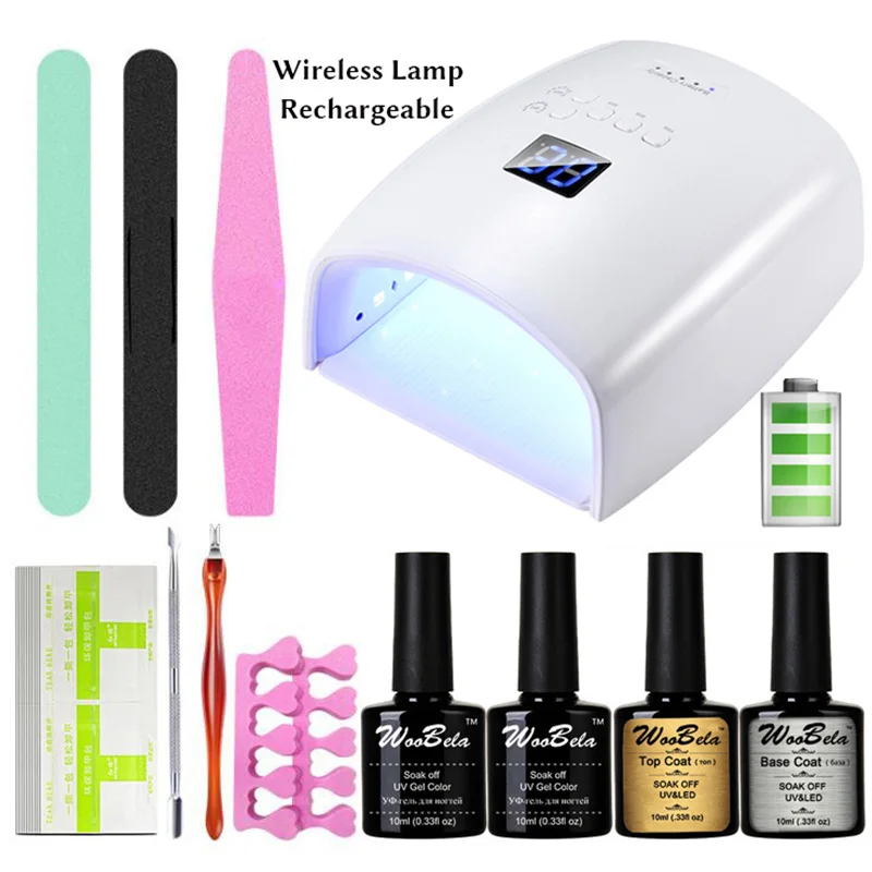Профессиональный маникюрный набор инструментов Набор для педикюра UVGel Набор лаков с Перезаряжаемые светодиодный лак для ногтей