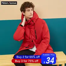 Metersbonwe, Мужская зимняя стеганая куртка, парки, повседневное длинное пальто, теплое мужское зимнее спортивное пальто, ветрозащитная стеганая куртка, Мужская тренд