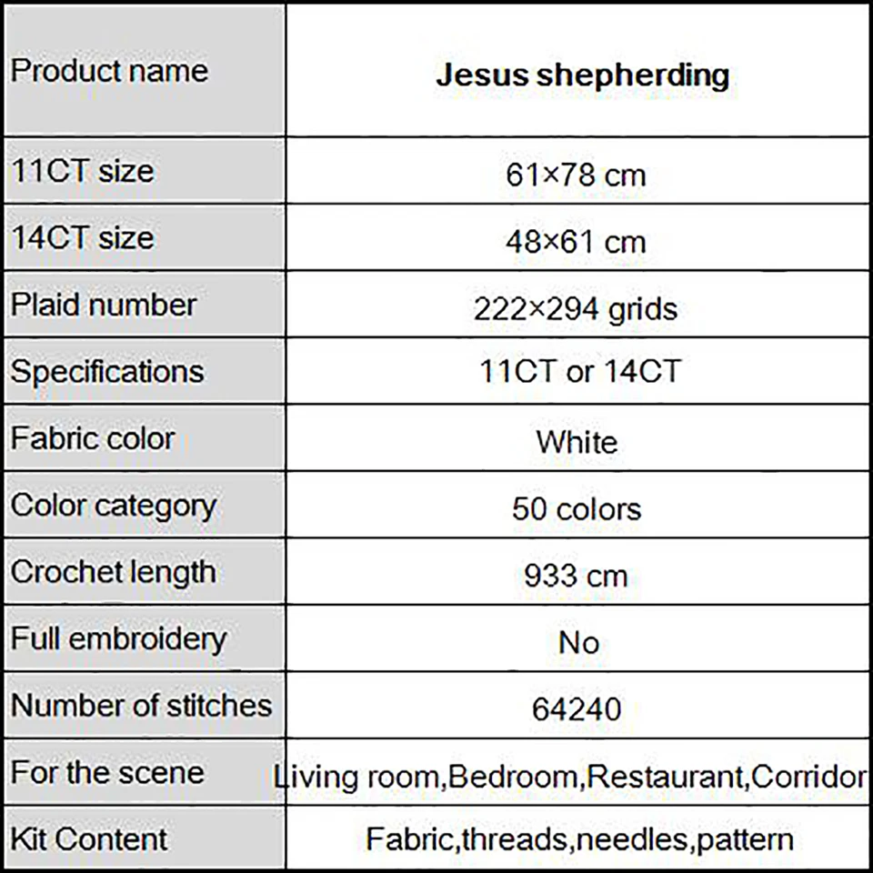 Joy Sunday Jesus shepherding Счетный узор Печатный холст Набор для вышивки крестом DMC Набор для вышивки рукоделия Декор для дома ручной работы
