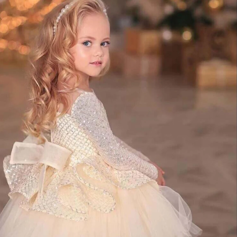 Abaowedding Puffy Ball Gown Flower Girl Dress 2021 Kids Layers Pageant Dresses for Girls First Comunion Luxury High Low | Детская одежда