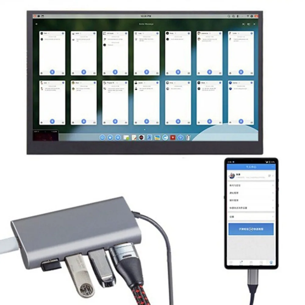 CZH-T298 type-C док-станция к HDMI адаптер конвертер 5 в одном для ноутбука втулка для быстрой зарядки адаптер