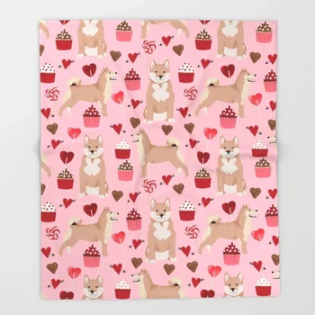 

Dog Shiba Inu Cartoon Throw Blanket Cute Kids Design Shiba Inu valentines day Blankets for Beds Christmas Decorations for Home