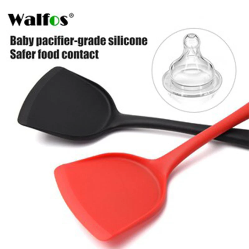 Silicone Frying Shovel Walfos Non-Stick Silicone Shovel Heat-Resistant Handle Turner Kitchen Spatula
