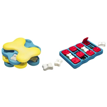 

Dog Toys Bone Tornado Modeling Educational Toy & Dog Brick Tap & Flip Treat Toy Pet Dog Puppy High IQ Development