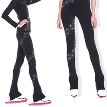 Спортивные длинные штаны для фигурного катания-Компрессионные Леггинсы для катания на коньках, спортивная одежда для девочек и женщин