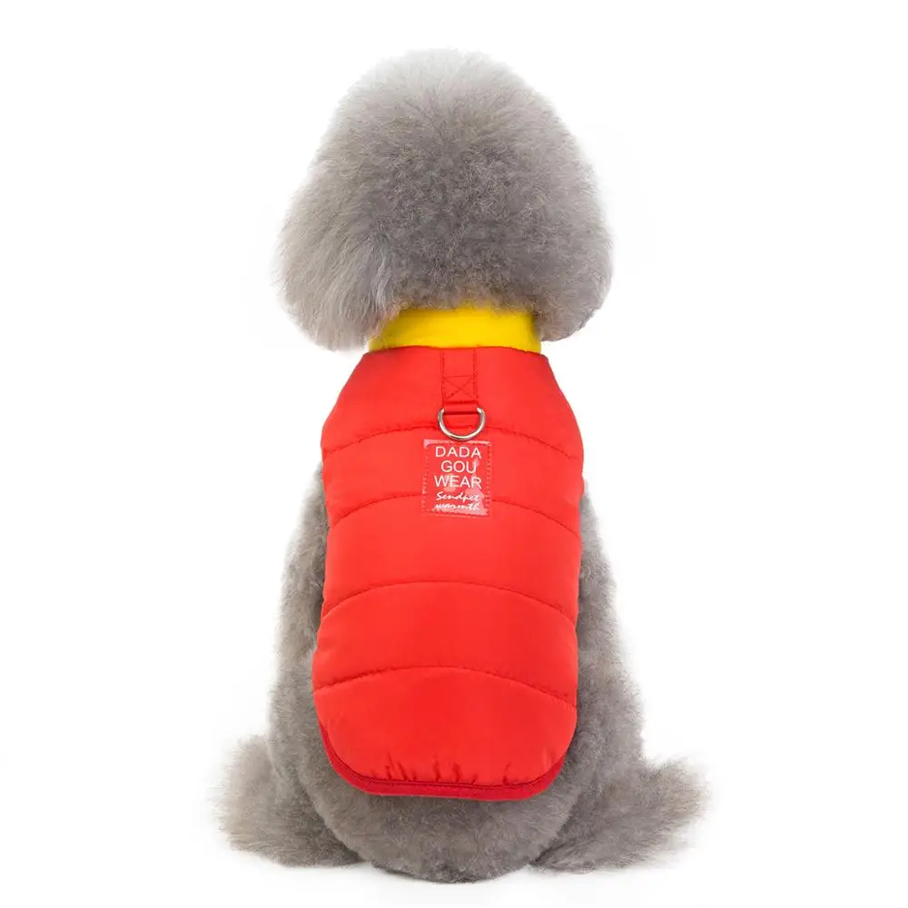 Waterproof Dog Clothes for Large Dogs Winter Warm Big Dog Jackets Padded Polyester Pet Coat Safety Reflective Dog Clothing - Цвет: red