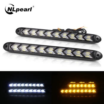 

Nlpearl 1pair Super Bright DRL LED Daytime Running Light Waterproof Sequential LED DRL Turn Signal Lamp for Car Light Assembly