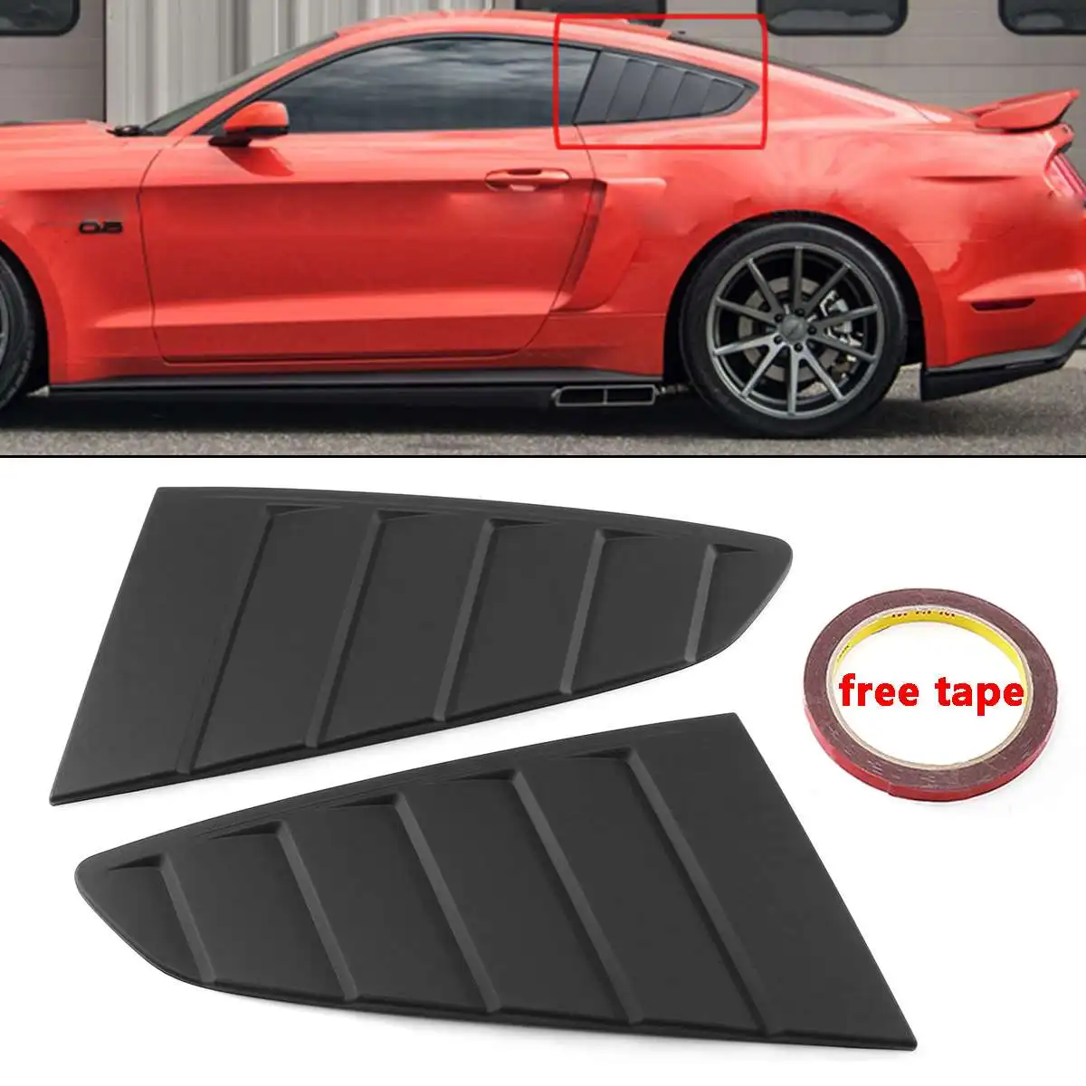 2x Car Window Quarter Louver Car Side Vent Scoop Cover For Ford For