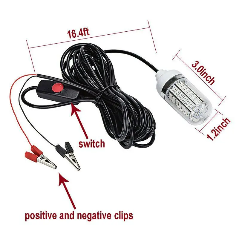 

High-quality Professional 12V Water Lamp Led Lure Fish Light Net Light Diving Waterproof Night Fishing Lightsve c