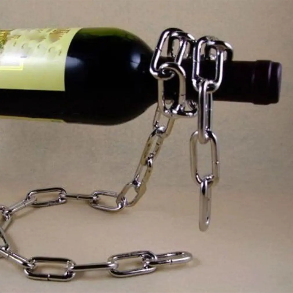 Creative Magic Metal Chain Ribbons Rope Wine Rack Suspension Wine Rack Suspension Bracket Chain Bottle Rack