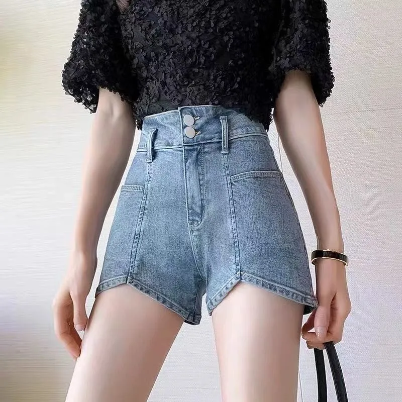 2021new Women's Denim Shorts British Fashion Versatile Loose Thin Student Lady Cowboy Pants