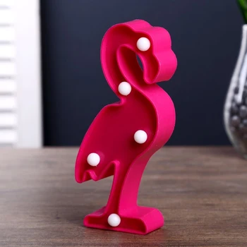

Night light "Flamingo" 5 LED batteries 3xAG13 pink 7.5x3x15.3 cm.