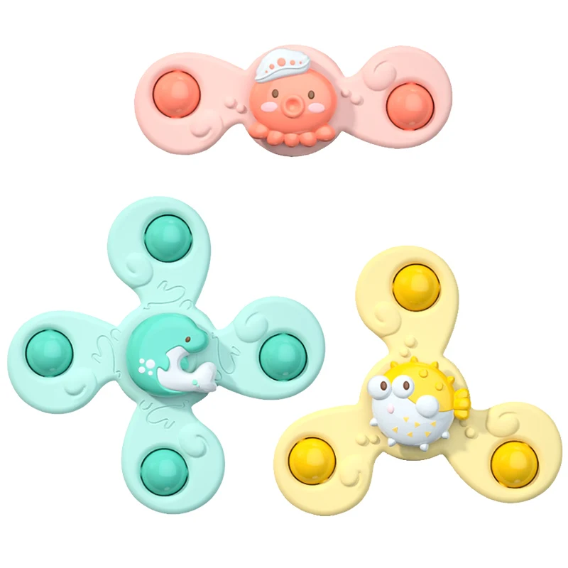 Hooku 3 Pcs Suction Cup Spinner Toys, Baby Fidget Spinner Toy, Spinning  Toys for Toddlers 1