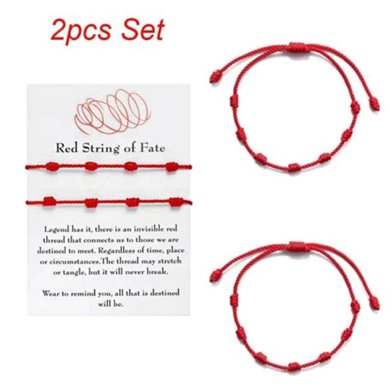 2PCS Red String Bracelet for Protection Evil Eye and Good Luck Amulet Success Prosperity Friendship bracelets | Украшения и