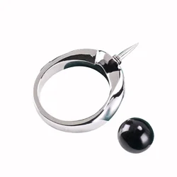 Bague multifonction en acier titane pour femmes et filles, autodéfense intégrée, aiguille pointue et épaisse, sécurité, survie d'urgence 