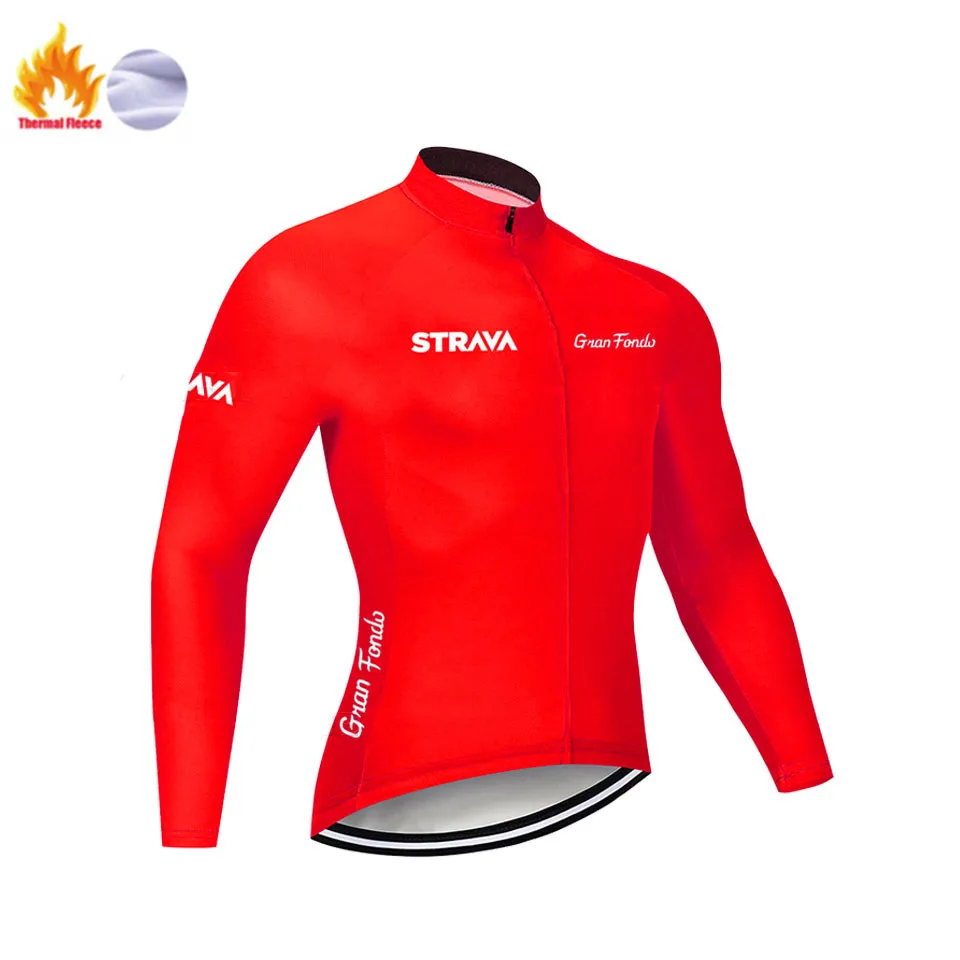 Велокофты Strava с длинным рукавом Зимняя Теплая Флисовая одежда для велосипеда MTB велосипедная Одежда Майо Ropa Ciclismo Hombre 9D гель - Цвет: Winter Jersey