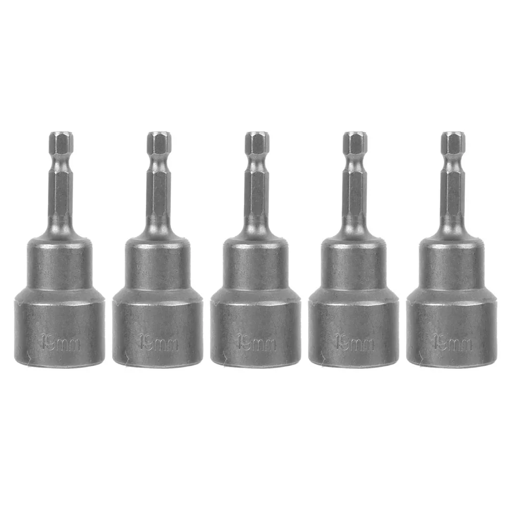 

5pcs Magnetic Hex Socket Tool Steel Electric Screwdriver Magnetic Drill Bit Adapter 19mm Tool Steel Magnetic Hex Socket