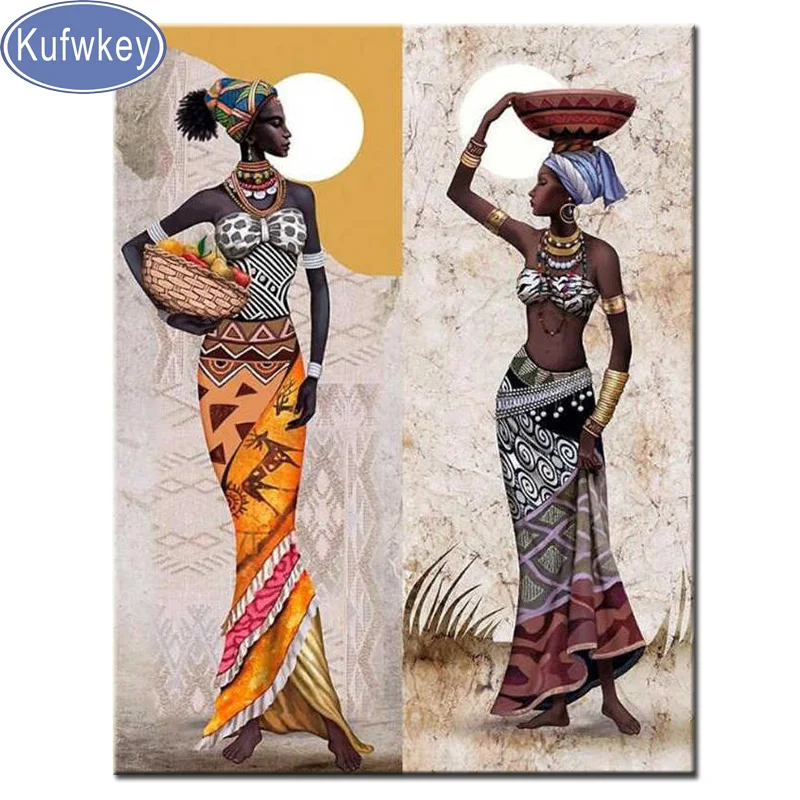 Полная квадратная дрель DIY Алмазная вышивка африканская картина женщины Алмазная картина 5D Вышивка крестиком Мозаика горный хрусталь Африканский Декор